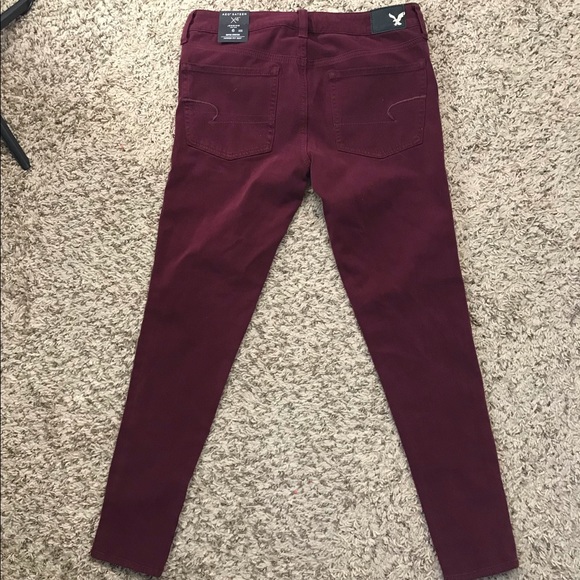 American Eagle Maroon Jegging NWT Size 6 Short - Picture 6 of 7